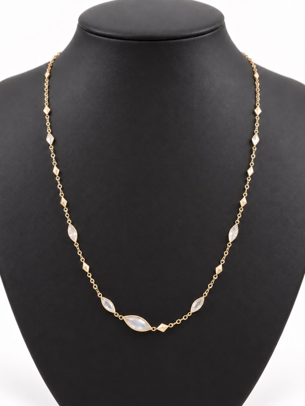 Kendra Scott Gold Necklace with White Marquise Stations